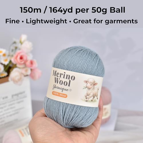 1oo% Australian Merino Wool Yarn, Sport Weight, 4 Balls – 656 Yds | Soft Merino Feel | For Knitting & Crochet | Hats, Scarves & Baby Knits ( 02 Camellia Pink ) - color: 02 Camellia Pink