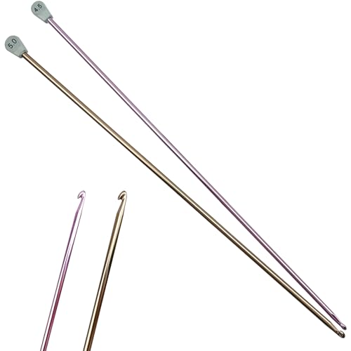 Hobekoee 2Pcs Tunisian Crochet Hook 4.5mm 5mm,Extra Long Crochet Hook 13.8in Afghan Crochet Needles Aluminum Tunisian Crochet for Beginner,Crocheting＆Knitting Lovers - size: 4.5mm/5.0mm