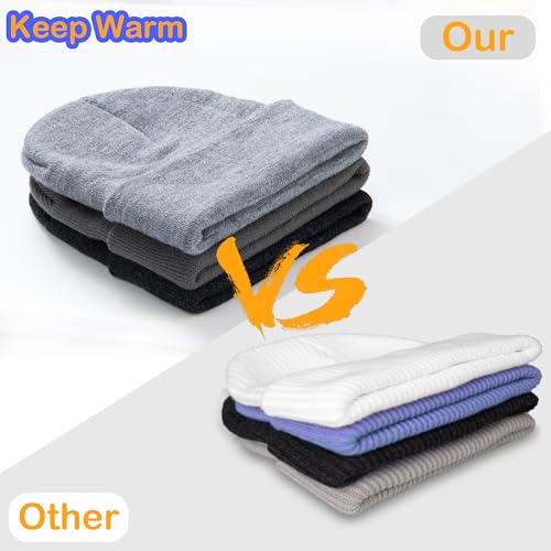 Beanies Hats for Men Women Winter Hat 4-Pack / 3-Pack - color: 3-pack Dark Gray/Medium Gray/Sample Gray