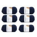 Loops & Threads Charisma Yarn - Multicolor Yarn for Knitting, Crochet, Weaving, Arts & Crafts - Dark Blue, Bulk 6 Pack - color: Dark Blue