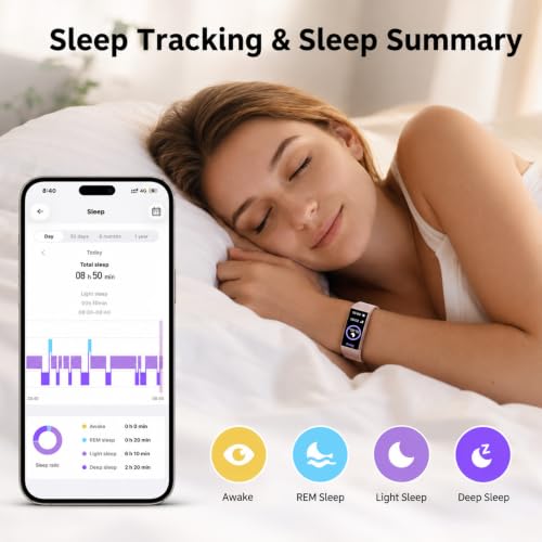 KPEP Fitness Tracker with 24/7 Heart Rate/SpO2/Blood Pressure/Sleep Monitor | 24 Sports Modes Activity Tracker with 1.13" AMOLED Screen, IP68 Waterproof Step Counter for Android iPhones Men Women - color: Pink