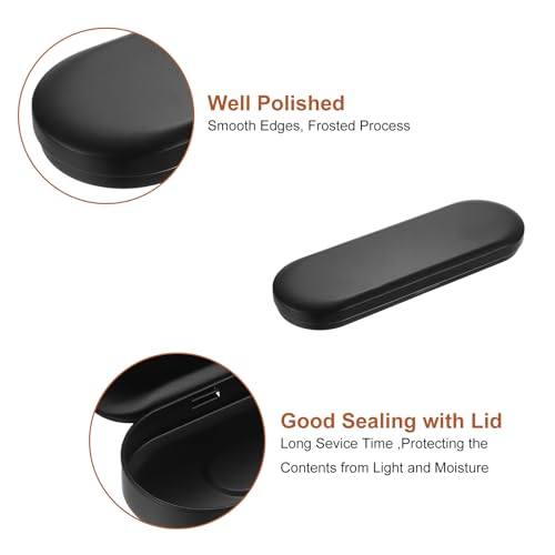 uxcell Metal Tin Box Containers, 6.9x2.4x0.7 Inch Black Rectangular Empty Hinged Tins Box Home Organizers for Pen Makeup Brushes - color: Black
