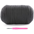 800G (228Yds) Tshirt Yarn for Crochet - T Shirt Yarn for Crocheting with Beginner Crochet Bags/Baskets/Coasters/DIY, T-Shirt Yarns with High Elastic Thick Yarns Polyester Fabric (Dark Grey) - color: Dark Grey