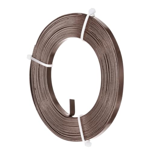M METERXITY 1-Pack Flat Aluminum Wire, 5mm Wide x 16.4ft/5m Bendable Anodized Craft Wire for Jewelry Making/DIY Bezel Sculpting Crafting/Art Supplies [Dark Brown] - color: Dark Brown, size: 5mm Wide x 16.4ft/5m