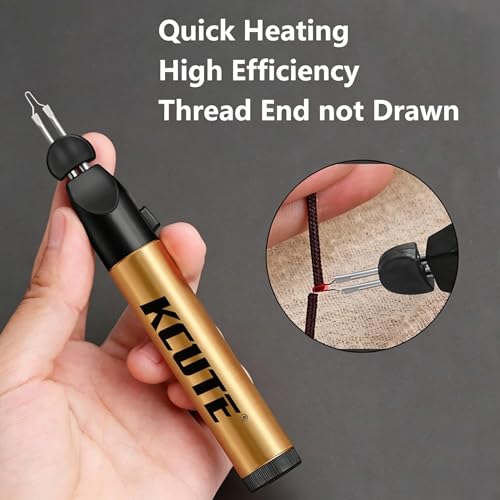 Chispee Thread Burner with 3 Pcs Replacement Tips for Finishing Bead Weaving, Fast Melting Wax, Leather Heat Transfer, and Stringing Projects (Gold) - color: Thread Burner Ii+3 Tips