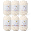 6 Pack of Skinny Chenille Yarn for Crocheting, Amigurumi Yarn&Baby Yarn for Crocheting Soft,10.58oz/656yds Fluffy Fingering Weight Velvet Yarn for DIY Crafts&Baby Blankets.(6 Milky White) - color: 6 Milky White