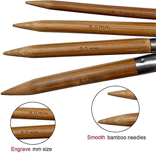 Mdoker Bamboo Circular Knitting Needle Size 4 16 Inch Circular Knitting Needles for Handmade Knitting DIY and Any Weaven Yarn Projects(US Size 4,3.5mm) - size: US-4-(3.5mm)