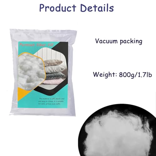 800g/1.7lb Premium Polyester Stuffing for Stuffed Animals,Soft and Warm Down Feather Like Pillow Stuffing for Couch Pillow,Fiber Filling Stuffing for Craft - size: 800/1.7lb