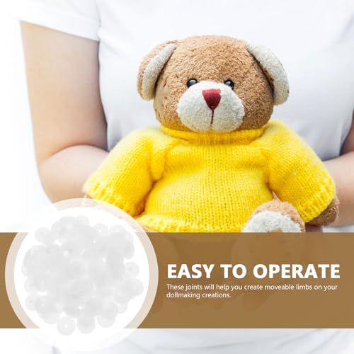 TEHAUX Plastic Doll Joints Accessories Doll Making Craft Joints for DIY Skeletons Moveable Limbs 360 Degree Rotation Set of Joints for Stuffed Animals and Plush Toys