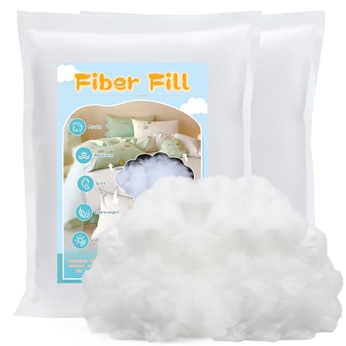 LUNARM Polyfill Stuffing Fiber Fill 31.8oz/900g Polyester Pillow Stuffing | High Resilience Stuffing Outdoor Cushions, Stuffed Animals, Crochet Projects, Bean Bags, Machine Washable No Clump - size: 900g/31.8oz