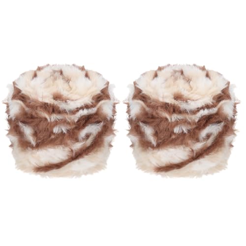 PATIKIL 70 Yards Fur Yarn, 2 Skeins 100 Grams Soft Plush Fluffy Chunky Polyester Faux Fur Eyelash Yarn for Crocheting Hand Knitting Blanket Hats Crochet Crafting, Chocolate Color - color: Chocolate Color