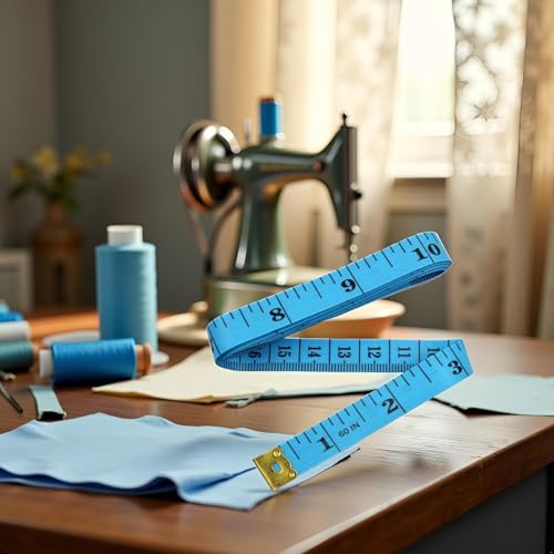 Blue Flexible Tape Measure - 60 Inch/150cm Double-Sided PVC Fiber Tape for Waist, Height,and Sewing Crafts Measuring Tape Measuring Tape for Body Measurements,Sewing Tape Measures