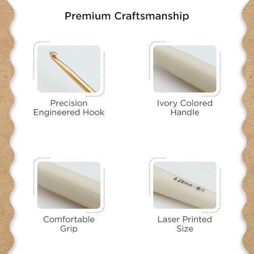 Knitter’s Pride Pearl Single-Ended Aluminum Crochet Hook - 2.25mm - size: 2.25 mm