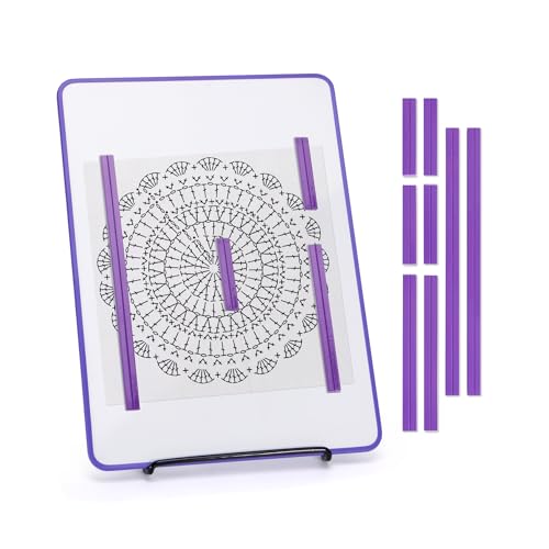 BABYSHEEP Knitting Pattern Holder with 8 Replacement Magnets | Knitting Chart Keeper Magnetic Board Cross Stitch Supplies for Crochet 12.3*8.9inches (Purple) - color: Purple