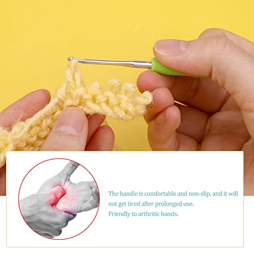 QMNNMA 2 mm Crochet Hook, Ergonomic Crochet Hooks for Arthritic Hands | Crochet Needles for Yarn, Knitting Needles for Beginners, Left-handed People Crocheting Yarn, Good for Making Blankets - size: 2mm