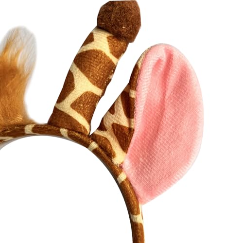 Giraffe Costume Tutu Skirt Set Animal Headband Nose Tail Fancy Outfit Props - color: 3 Pcs Set