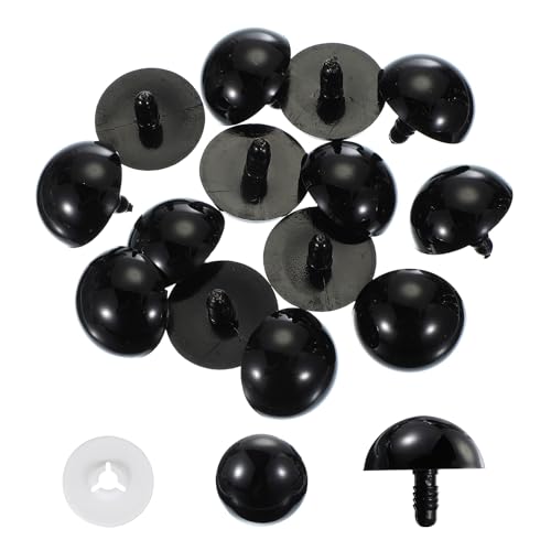 PATIKIL 30mm Safety Eyes, 30 Pcs Plastic Craft Eyes with Protective Film Safety Eyes with Washers for Stuffed Animals Crochet Toys Dolls DIY Craft Making, Black - size: 30mm
