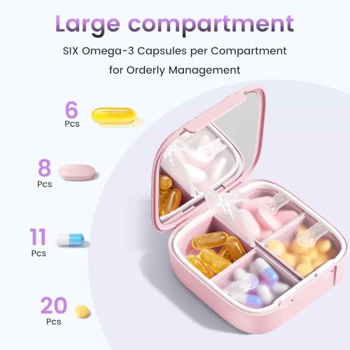Betife Premium Pill Organizer 2 Times a Day (Pink) - color: Pink