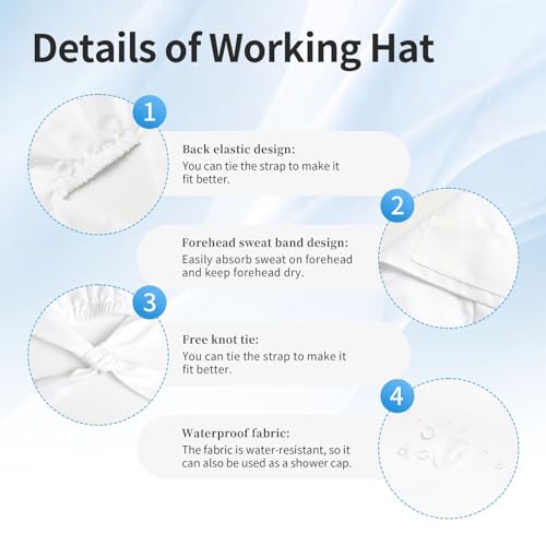 MOLIAN Dental Tooth Adjustable Working Cap Surgical Headgear for Women Men | Adjustable Tie Back Scrub Caps with Button Built-in Sweatband Working Cap for Nurses Doctors and Workers - color: Doodle Beer Oktoberfest