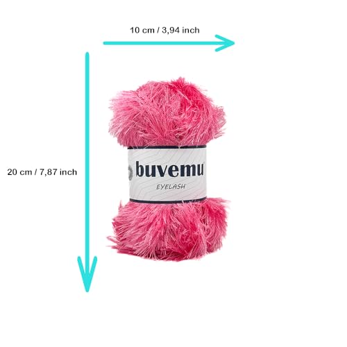 Eyelash Fun Fur Yarn for Crochet, Knitting & Crafts, Candy Pink | 100% Polyester, 100 g (3.53 oz), 175 yd (160 m), Ideal for Amigurumi, Graduation Leis, Bags, Rugs, Scarves & Plush Toys - color: Candy Pink, size: 1 Pack