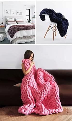 Moon Waves Chunky Yarn for Arm Knitting Crochet Making Blanket Pets House (Pink) - color: Pink