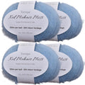 Kid-Silk Mohair Yarn, Lace Weight, 4 Balls 100g, 1420 yds | Yarnique Fine Lace Yarn | Smooth Knitting & Crochet | Light Fabric (14 Sky Blue) - color: 14 Sky Blue
