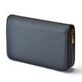 Fountain Pen Leather Pen Case 10 Divided Slots, Rollerball Pen Holder Handmade Display Organizer Zippered Pouch - color: Black