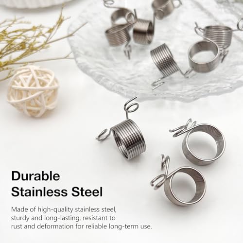 10PCS Stainless Steel Yarn Guide Rings, 2 Sizes Knitting Thimble Finger Coiled Rings for Knitting Accessories ﻿