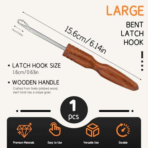 Giwrmu Latch Hook Tool, Straight Latch Hooks, Rug Hook (Type 3) | Crochet Needle for Hair, Hair Crochet Hook, Crochet Rug, Micro Braids, Hair Extension, Carpet Crafts - color: Type 3, size: Straight Hook