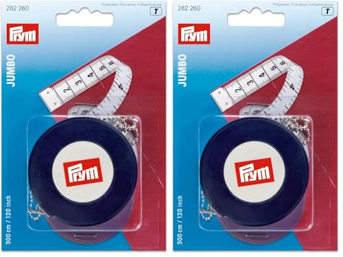 Prym 120" Retractable Tape Measure (Pack of 2) - size: 3.1 m (Pack of 2)
