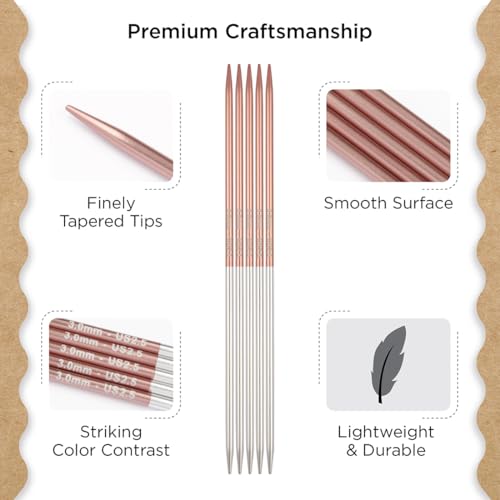 Knitter’s Pride Rosemist Double-Point Needle 8""(20cm) - US 2.5(3mm) - size: 3.00mm