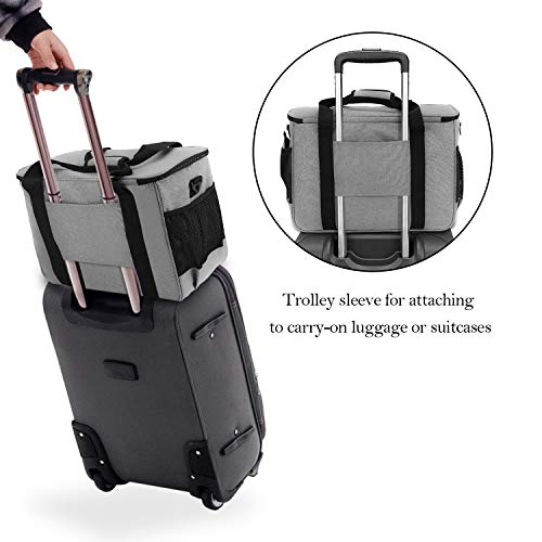 Teamoy Sewing Machine Case, Carrying Tote Bag Storage Organizer, Gray | Compatible with Brother, Singer Sewing Machines and Accessories - color: Gray