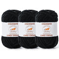 3 Pack Black Fluffy Velvet Yarn for Crocheting, Chunky Chenille Baby Blanket Yarn for Crochet, Soft Fuzzy Puzzle Yarn for Knitting, (50g/1.77oz Each) Bulky Thick Amigurumi Crochet Yarns - color: 3 Black
