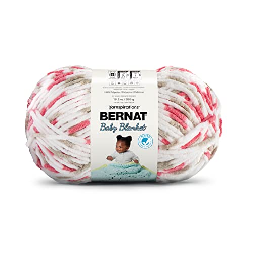 Bernat BABY BLANKET BB Flowerpot Yarn - 1 Pack of 10.5oz/300g - Polyester - #6 Super Bulky - 220 Yards - Knitting/Crochet | #6 Super Bulky Yarn, 100% Polyester, Soft Baby Blanket Yarn for Crochet, Knitting & Crafts, 220yds, 300g/10.5oz, 1 Pack - color: Fl