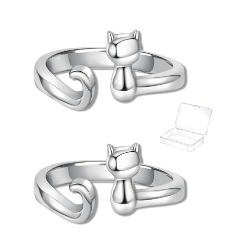 Namifin Crochet Ring for Fingure Adjustable Crochet Tension Ring Yarn Tension Rings Easy Crocheting Crochet Accessories Mother Grandma Thanksgiving Presents - color: Mellow Crochet Cat Ring