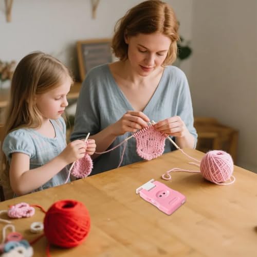 Bepisof Pink Knitting Row Counter, 2 Pieces | Plastic, Mini Crochet Stitch Counter, Needle Marking Stitch Row Counting Tool, For Knitting & Crochet Enthusiasts - color: pink