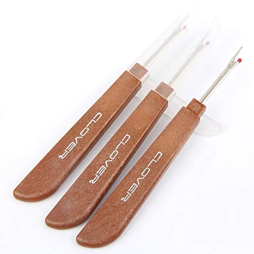 ShineBear 2018 New Clover 2Pcs lot Steel Wood Handle Craft Thread Cutter Seam Ripper Stitch Unpicker Needle Arts Sewing Tools
