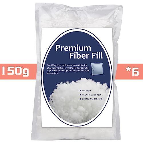 950g/33.5oz Polyester Fiber Fill, Premium Fiber Fill Stuffings, Fluff Stuffing High Resilience Fills Fibers for Stuffed Animal Crafts, Pillow Stuffing, Cushions Stuffing