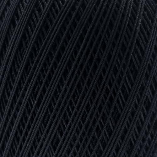 S Sensy Classic Size 10-Mercerized Giza Cotton #0 Lace Yarn Black 618 Yards - color: Black, size: 1 Skein