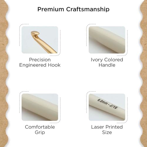 Knitter’s Pride Pearl Single-Ended Aluminum Crochet Hook - 6.00mm - size: 6.00 mm