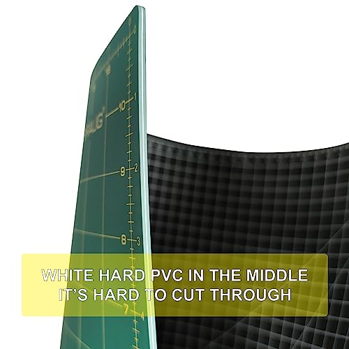 NEWBRAUG 18'' × 24'' Perfect Self Healing Cutting Mat, Non-Slip Gridded Rotary Cutting Board, Necessary for Quilting, Sewing, Craft, Fabric & Scrapbooking(Green/Black)… - color: Green & Black, size: 18"L x 24"W