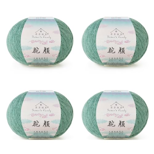 Susan's Family Alpaca Wool Yarn 4x50g/361Yds - Malachite Green | Soft and Durable Alpaca Wool Blend Yarn, Crochet and Crafts - color: 23#Malachite Green
