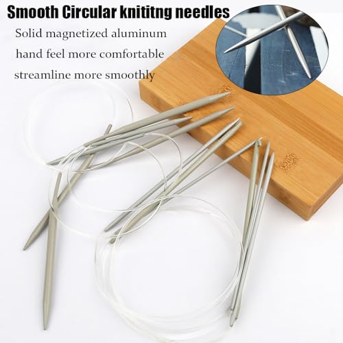 Mdoker Aluminum Circular Knitting Needle Size 15 24 Inch Circular Knitting Needles for Handmade Knitting DIY and Any Weaven Yarn Projects(US Size 15,10mm) - size: US-15-10mm