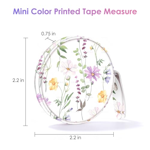 Sewing Tape Measure，Colour Printed Small Retractable Soft Measuring Tape for Tailor Cloth Fabric Body Measurements. - color: Floret
