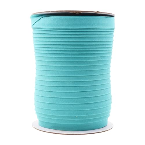 Mandala Crafts 55 Yds 1/2 Inch Aquamarine Double Fold Bias Tape for Sewing | Machine Washable Binding Tape for Quilting, Hemming, Seams, Fabric Piping, All Fabrics & Denim, Indoor & Outdoor - color: Aquamarine, size: 1/2 Inch 55 Yards