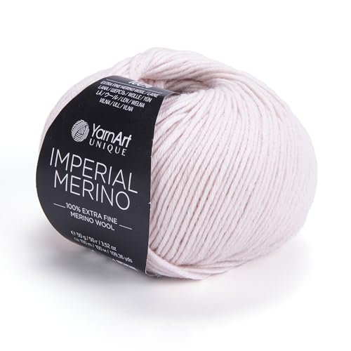YarnArt Unique Imperial Merino Yarn - 100% Extra Fine Merino Wool, Luxurious Soft Yarn for Knitting, Crocheting, Baby Clothes, Scarves, Sweaters, 1.76 oz/50g, 109 yds (3327) - color: 3327