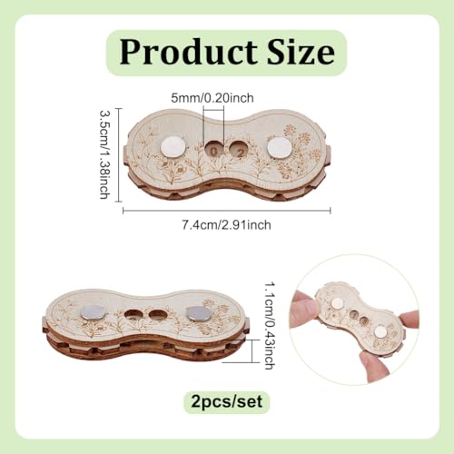 NBEADS 2 pcs Wooden Knitting Counters, Knitting Row Counter Crochet Row Counter Wooden Knitting Stitching for Recording The Number of Weaving Rows, 1.38x2.91x0.43inch