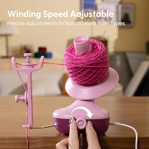 Etcokei Electric Yarn Winder Crochet Tool Kit with 8pcs Hook for Beginners | Automatic Yarn Cake Winder with 20pcs Stitch Makers, 20pcs Stitch Holders, 2pcs Crochet Ring and Other Crochet Accessories - color: Crochet Tool Kit