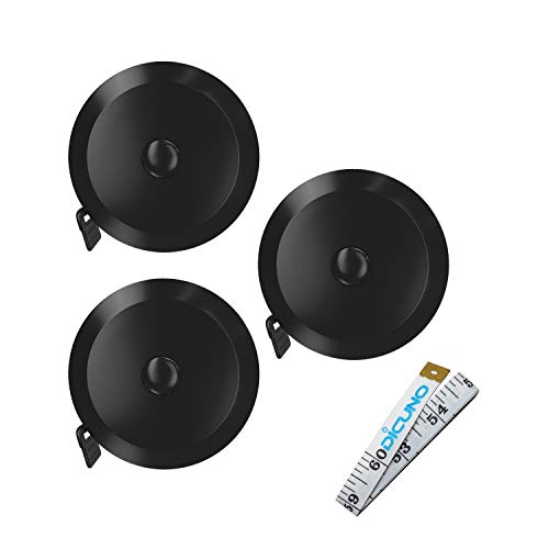 DiCUNO 3-Pack Soft Retractable Measuring Tape, 60-Inch 1.5 Meter, Black | Measuring Tape for Pocket, Body Tailor Sewing Craft Cloth, Medical Nursing, Tape Measure - color: Black*3pcs