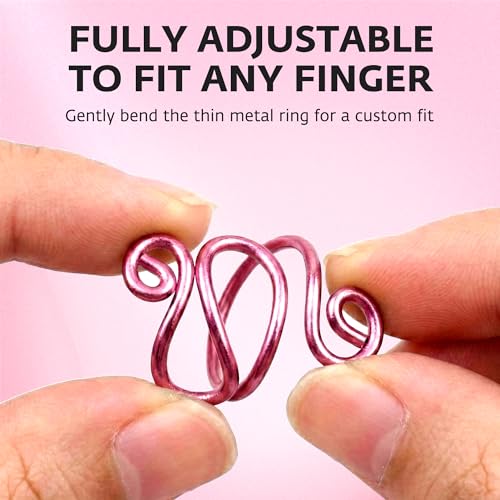 Crochet Tension Ring, Adjustable Crochet Ring for Finger, Works to Loop Yarn, Crochet Accessories, Crochet Supplies, Crochet Hooks, Gift, Resizeable, 1 Count (Pink) - color: Pink